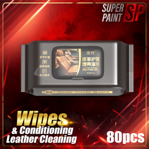 Premium Leather Care Wipes UV Protection Conditioning New Car Scent 80pcs Leather Cleaning Instant