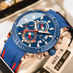 POEDAGAR cool watch for men waterproof original silicon strap multifunctional chronograph sports watch