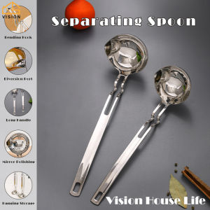 Vision Stainless Steel Soup Spoon Oil Separator Ladle Oil Filter Skimmer Spoon Soup Colander for Kitchen Gravy Food Fat Separator Skimmer Spoon - Elevate Your Cooking Experience