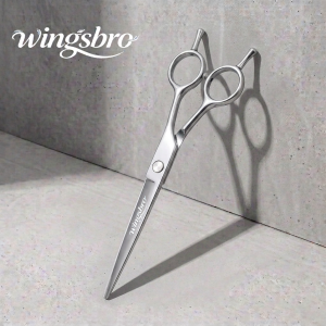 wingsbro 7 Inch Dog Cat Scissors for Grooming Pet Scissors for Matted Hair Thinner Curved Straight Stainless Steel Shears (7.0" Curved Silver)