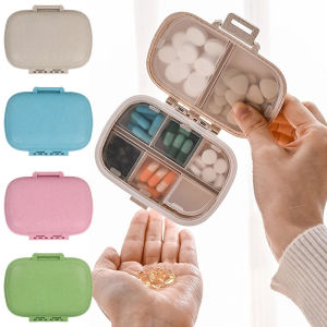 High Quality PP Plastic Moistureproof 8 Grids Pill Box with Sealed Silicone Strip Travel Portable Waterproof Dustproof Medicine Organizer Container