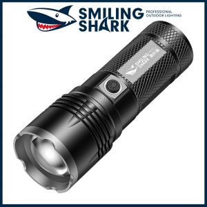 Smiling Shark SD8100 Flashlight Small Portable Torchlight Zoomable Rechargeable Waterproof Flash Light for Camping Outdoors