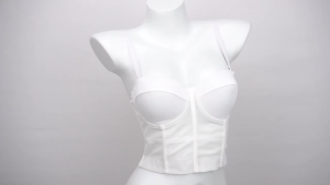 Plus Size Tank Top Women White Corset Mesh Push Up Bralet Womens Corset Bustier Bra Night Club Party Long Cropped Top Vest