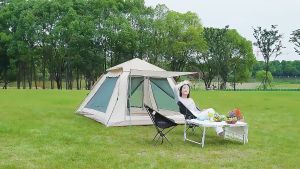 Outdoor Camping Tent Waterproof 2-6 Person Automatic Tent Home Sunscreen Double Layer Large Space Tent