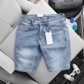 Quần Short Jean Nam slimfit ôm côn màu bạc xanh co giãn vnxk co cấp. 