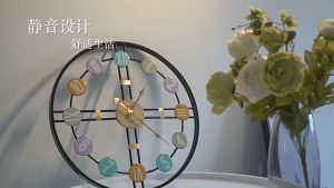 เส้นผ่านศูนย์กลาง 50 ซม. ปิดเสียงนาฬิกาเรียบง่ายทันสมัยเรียบง่ายหัตถกรรมนาฬิกาเหล็กตกแต่งห้องนั่งเล่นนาฬิกาแขวนสร้างสรรค์