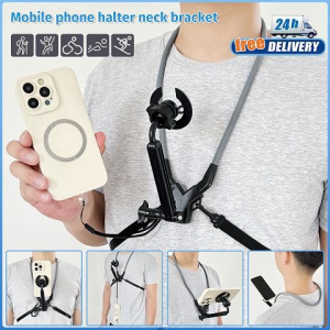 Ultra Strong Magnetic Phone Neck Stand 4700 Gauss Hands Free Neckband with Metal Wire for Selfie Video Call Compatible with All Phones