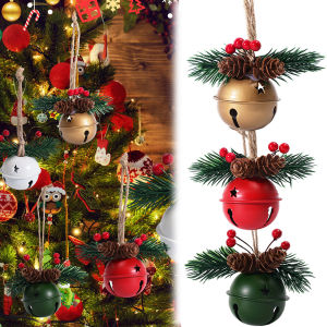 Hibeautylife】กระดิ่งคริสต์มาส4ชิ้นที่แขวนประตูต้นสนผลไม้เล็กๆสีแดงพร้อมที่แขวนต้นจิงเกอเบลคริสต์มาสจี้ประดับตกแต่งคริสต์มาส