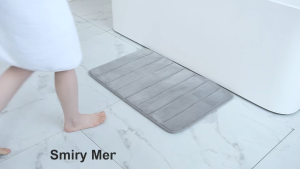 Bathroom Mat Thick Coral Fleece Memory Absorbent Mat Bedroom Kitchen Anti-Slip Pad Pedal Pad