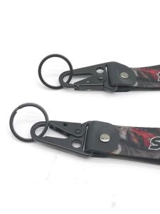 New JDM Style Car Keychain Gift Keyring Auto Motorcycle Wanted Key Steel Spring Clip Key Starp Key Pendant Accessories Drift it