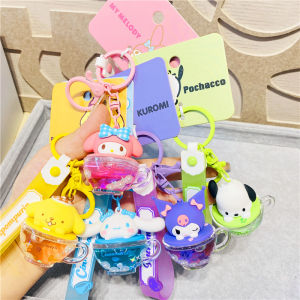 Authentic Sanrio Melody Pacha Dog Oil Coffee Cup Keychain Small Pendant Couple Backpack Hanging Ornament Gift