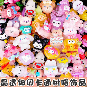 Crystal Cartoon Resin DIY Small Accessories Sparkling Transparent Mobile Phone Case Handmade Crafts Hair Decorations