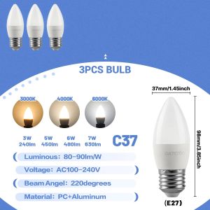 GATETOP | 1-10PCS AC 100V 240V  E27 LED Bulb Lamps  3W 5W 6W 7W Warm Light Cool Lighting Lampada Bombilla Living Room for Home Luminair
