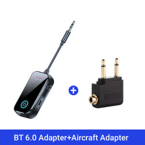 Upgraded Bluetooth 6.0 AUX Receiver Transmitter 3.5MM With Mic HiFi Stereo Music Wireless Audio Adapter For TV PC Airplane Car