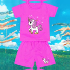 Setelan Anak Usia 1-8 Tahun Kuda Poni Love Lengan Pendek