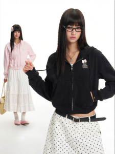 dangerouspeople | 3D Bow Zipper Short Sweater