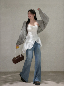 JULULOOK | Áo Dài Tùng Xòe Dây Đai Trắng Không Đều cho Size Lớn