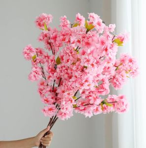 1Pcs Sakura Artificial Flowers Bouquet for Garden Party Wedding Marriage Decoration Home Decor Fake Flowers Table Vase Ornament