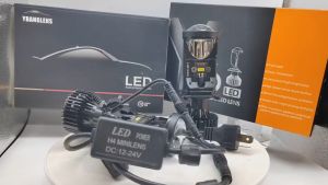 2 Buah Lampu Depan Y6 H4 Terbaru LED 6500K 90W 20000LM Aksesori Mobil Lensa Proyektor Super Terang Kipas Turbo Sinar Rendah Tinggi Lampu Mobil Otomatis