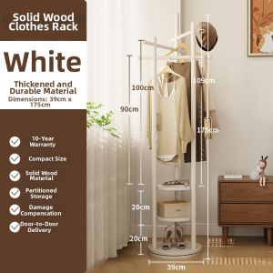 DONGMU | Real Wood Standing Coat Rack Multilevel