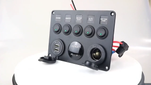NEW COD ACCESTING Panel Switch Saklar Mobil 5 Mode Universal RV Yacht USB Voltmeter DC 12/24V GT-17