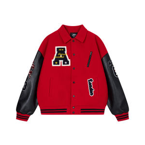 A chock | American Cleanfit Stand-up Collar Embroidered Baseball Jacket