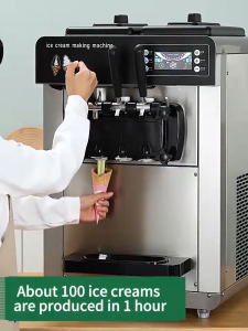 👍🏻👍🏻NERE Commercial Soft Ice Cream 1 Flavor Steel Frozen Yogurt Cone Maker Machine 6L Aiskrim Lembut Komersial 商用软雪糕机