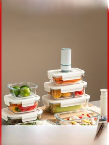 Onlycook Vacuum Sealed Glass Food Container Microwave Safe Heating Lunch Box Adult Rectangular High Borosilicate Heat Resistant Box