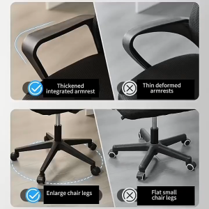 Computer Office Chair Mesh Ergonomic Comfortable Breathable Family Study Chair Adjustable Swivel Rolling Conference Chair with Wheels