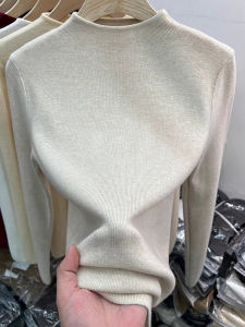 เสื้อสเวตเตอร์ถักแขนยาวทรงสลิมฟิตสำหรับผู้หญิง คอปกสั้น อบอุ่น ฤดูใบไม้ผลิและฤดูใบไม้ร่วง เสื้อชั้นในแบบลำลอง