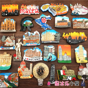 Milan Rome Florence Venice Vatican Malta Landscape Decorative Magnet Stickers Fridge Decorations Chinese Style Home Accessories