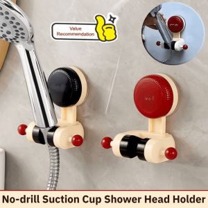 【Freely Adjustable】No-Drill Suction Cup Shower Head Holder Reusable Wall Mounted Shower Stand Holder Detachable