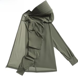 HENGYUANXIANG | High-End Ice Silk Mens Fishing UV Protection Clothing Breathable UPF50+ Anti-Ultraviolet Fashionable Urban Style Zipper Closure