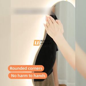 Mirror With Light Cermin Bilik Mandi Three Color Light Touch Control Cloud Shape Mirror Makeup Mirror Vanity Mirror  Bathroom Mirror With Anti Fog