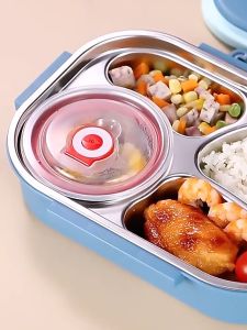 Lucky House 304 Stainless Steel Insulated Lunch Box With Soup Bowl Leak-Proof Bento Dinnerware School Lunch Box