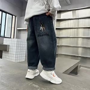 New Kids Boys Jeans 5-16Yrs Maong Pants Straight Leg Jeans Loose Baggy High Waist Banana Pants Wide Leg Denim Jeans Fashion Street Style Soft Casual Trousers COD Manila Shipping