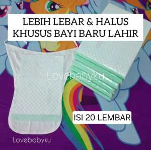 UNDERPAD BABY POPOK KAIN BAYI ALAS OMPOL PERLAK SEKALI PAKAI ukuran 15x28 cm  sensi