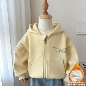 Cartoon Cat Print Thickened Warm Coat