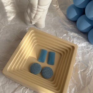 Original Design Blue Flocked Square 925 Sterling Silver Earrings Geometric Fashion Jewelry Fresh out Fresh out for Women