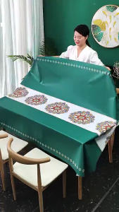 For 4/6/8/10/12seater Pvc Table Cloth Cover Table Mantle Waterproof Oilproof Decorative Cover