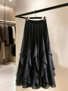 Dots Spotted Chiffon Half Skirt