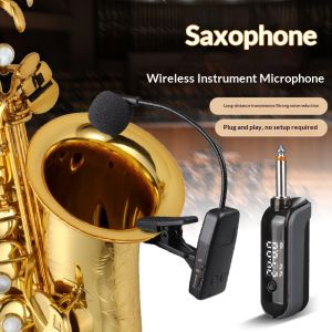 Saxofone Wireless Microphone Mic Saxophone Transmitter and Receiver 2.4G Professional Mikrofon Music Mike Microphon Kit Microfon