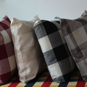 CHUMANG | Flax Black and White Checkered Cushion Cover For Sofa Chair Car Office Bed