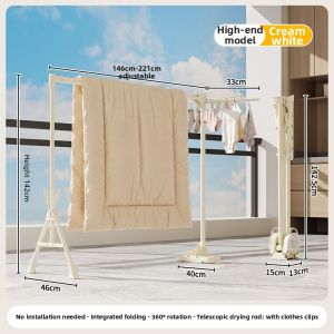 Space-saving Foldable Standing Clothes Drying Rack
