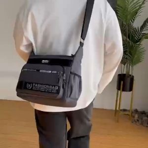 JOANNA BAG#8895 KOREAN CANVAS FASHION CASUAL MULTI-LAYER SLING SHOULDER BAG FOR MEN