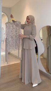 SINTYA LONG DRESS SET OUTER BRUKAT LUXURY CERUTY BABYDOLL FULL FURING GAMIS MUSLIM KONDANGAN TERBARU