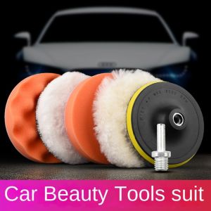 6pc Polishing Sponge Plate Set Imitation Plush Waxing Angle Grinding Cleaning Sponge Wheel Car Beauty Set Electric Drill Polishi