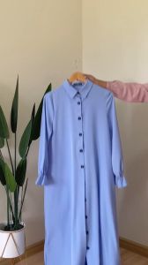 [Clearance] Dreamtale Baju Wanita Gaun Labuh Hanni Muslimah Wear Dress Muslimah Button Long Dress Abaya Dress Baju Melayu WCO103