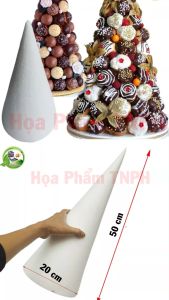Chóp Xốp Cao 50 cm Đường Kính 20cm Màu Trắng Làm Tháp Donut  Macaron Siêu Xinh Thích Hợp Trang Trí Hoa Quả Bánh Kẹo Trang Trí Sinh Nhật Tiệc Cưới Đồ Thủ Công DIY