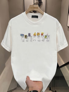 Áo Thun Cotton Nam Tay Ngắn Mùa Hè Dáng Rộng in Họa Tiết Hoạt Hình Thường Ngày Thoáng Khí Thoải Mái Mặc Thường Ngày